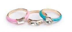 ENSEMBLE DE 3 BAGUES AVEC CRYSTAL